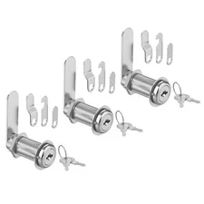 3 Pcs Cabinet Locks with Keys, 1-1/2'' Cam Lock Keyed Alike Fit 1-3/8'' Max Pane