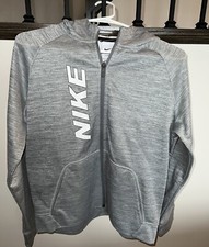 Boys Nike Youth XL Full Zip Up Hoodie Therma Jacket Fits Like A Size Large Gray