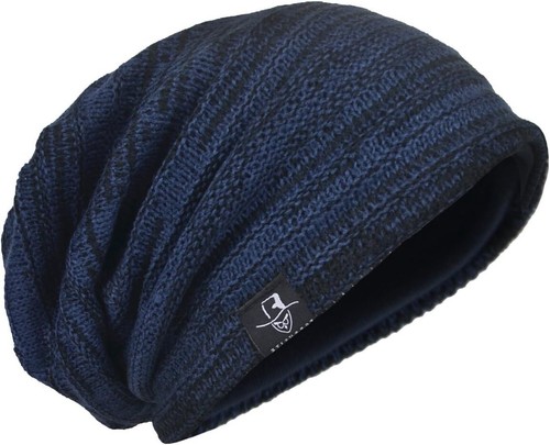 Men's Oversize Skull Slouch Beanie Large Skullcap Knit Hat - Picture 16 of 18