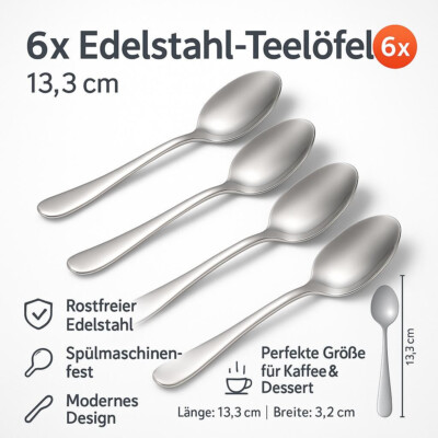 kleine Löffel Kaffeelöffel Dessertlöffel Espressolöffel Edelstahl Rostfrei 6-24