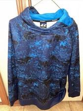 Russell boys XL 14/16 Multi Blue hoodie top 24" L chest 38" sleeve 23"