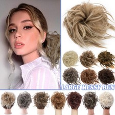Curly Messy Bun Hair Piece Thick Updo Scrunchie Hair Extensions Real As Human US