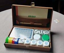 COFFRET EN CUIR JEU DE CARTES - BRIDGE NEUF 
