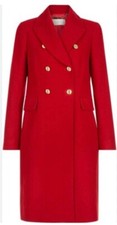 Bnwt Hobbs Gorgeous Red Double-breasted Gigi Coat Size: 12 Rrp: £350