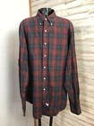 Ralph Lauren Polo Men's Burgundy Plaid 100% Cotton Button Down Shirt XL