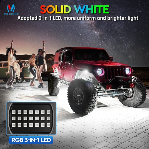 MICTUNING Q1 Max RGB+IC Rock Lights Chasing Dream Color, 12 Pods Underglow Light - Picture 4 of 13