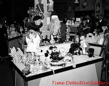 Eleanor Roosevelt Shopping with Santa - 1934 - Vintage Christmas Photo Print