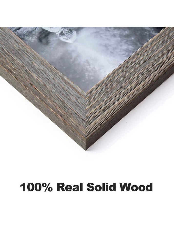 5x7 Distressed Wood PhotoFrame Set of 2 High Definition Glass for Wall/Tabletop - Image 3 of 4