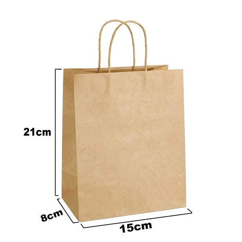Bulk Kraft Paper Bags Gift Shopping Carry Craft Brown Retail Bag with Handles AU - Picture 2 of 11