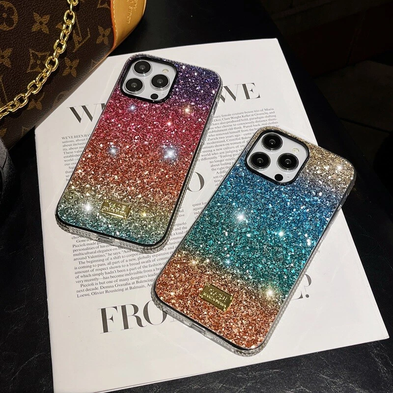 Funda de lujo con diamantes degradados brillantes para iPhone 15 Pro Max 14 13 12 11 X 6 7 8 Foto 2 de 4