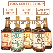 BUY 1 GET 1 50% OFF 1 LITER BOTTLES JOES COFFEE SYRUP Sugar free Keto No Carbs