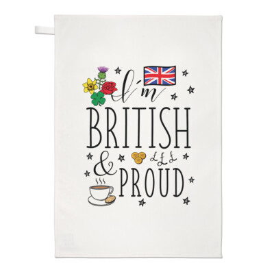 I'm British And Proud Geschirrtuch Geschirrtuch Großbritannien Flagge lustiger Witz