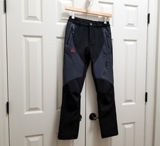 Women's Outdoor Sports Black Gray Insulated Waterproof Snow Ski Fleece Pants XS