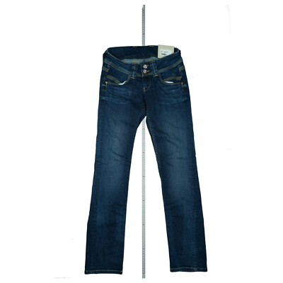 PEPE JEANS Venus Wmn Low Waist Hose stretch Straight Leg 25/32 W25 L32 Blau NEU 