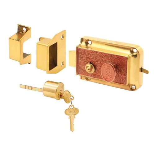 Segal SE 13222 SEGAL Rim Deadbolt, Cast Bronze Construction, Polished Brass-Plat