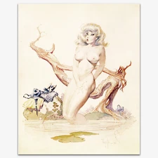 Vintage Print 78- Girl Bathing