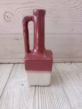 Vintage Pottery Pitcher Flower Table Vase Square With Handle Home Decorative