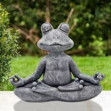 Frog Meditating Garden Statue Ornament Yoga Frog Garden Sculpture Figurine Resin
