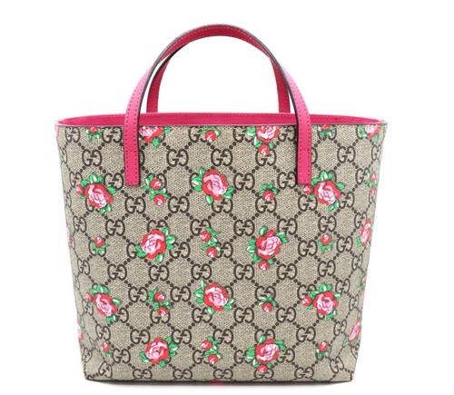 GUCCI Children GG Supreme Handbag Pink Used From Japan