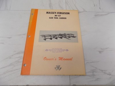Massey-Ferguson MF-147 Sled Tool Carrier Owner's Manual 1963 690-541-M1