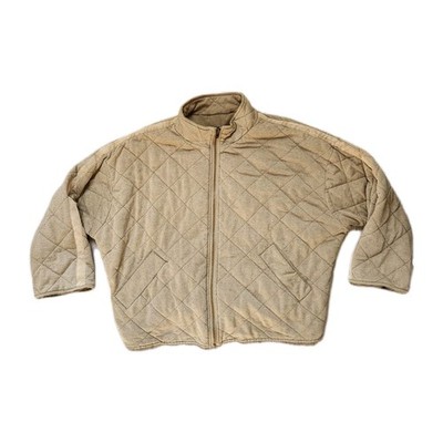 Bagatelle Quilted Jacket Olive Taupe Zip Up Drop Shoulder Relaxed Women s XL EUC