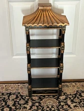 Vintage Chinoiserie Pagoda Hollywood Regency Wall Curio Shelf