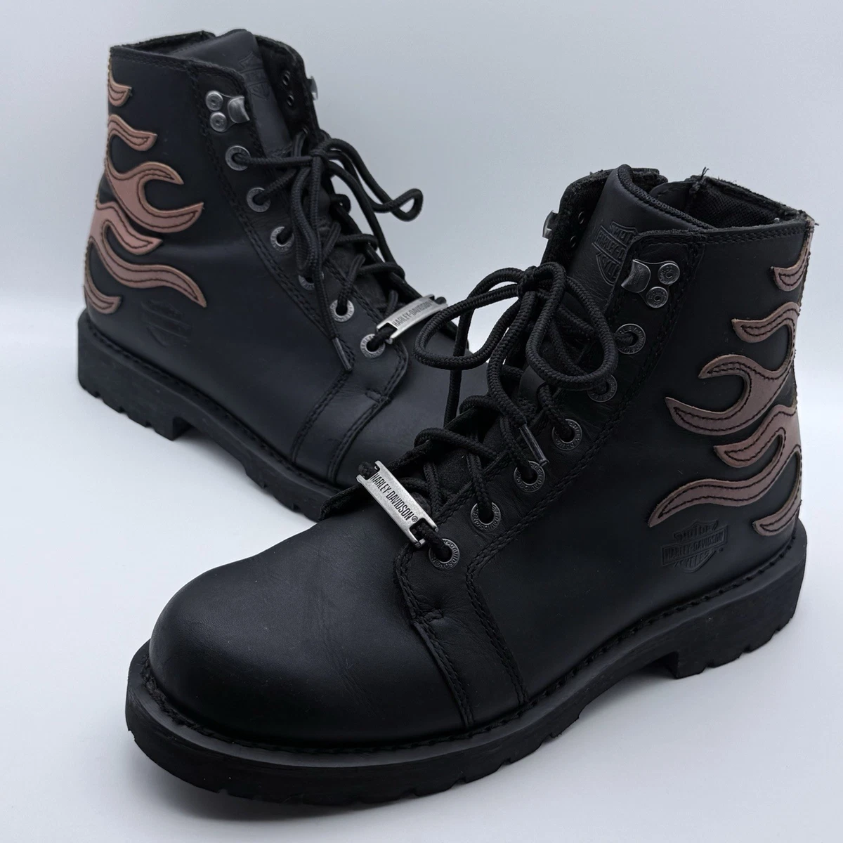 Harley Davidson Embroidered Flames Engineer Boots “Black” ?3 pairs of flame boots? -1st pair: SOLD -2nd pair: SOLD  main image 3