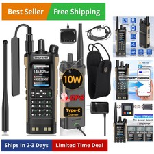 Radio UV32 Ham Radio Handheld 10W Rechargeable Walkie Talkies Long Range 5RM ...