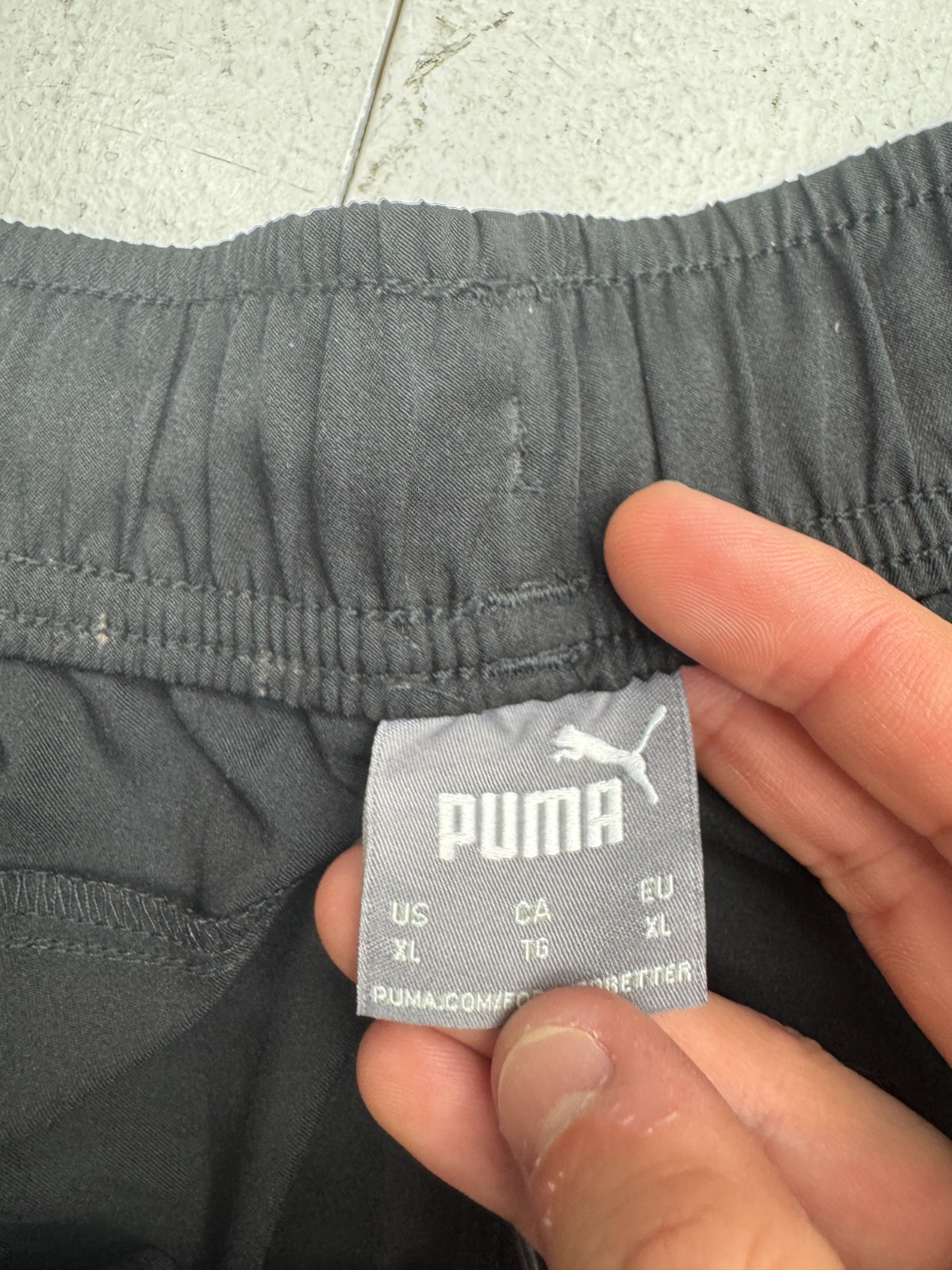 Puma Solid Black Basic Casual Drawstring Athletic… - image 3