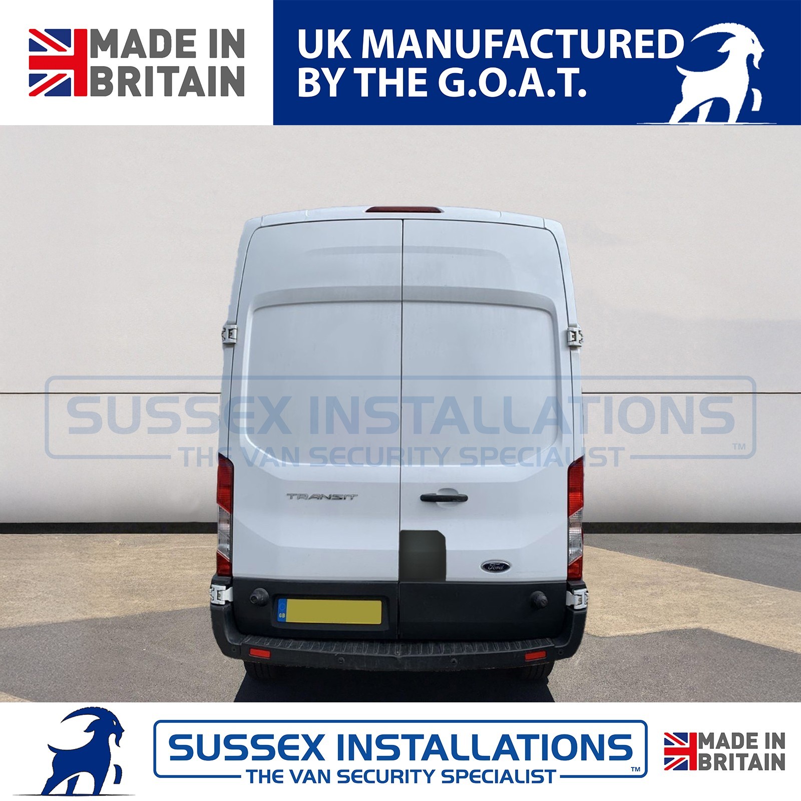 For Ford Transit MK8 Discount stock Rear Barn Door Security/Repair shield Black