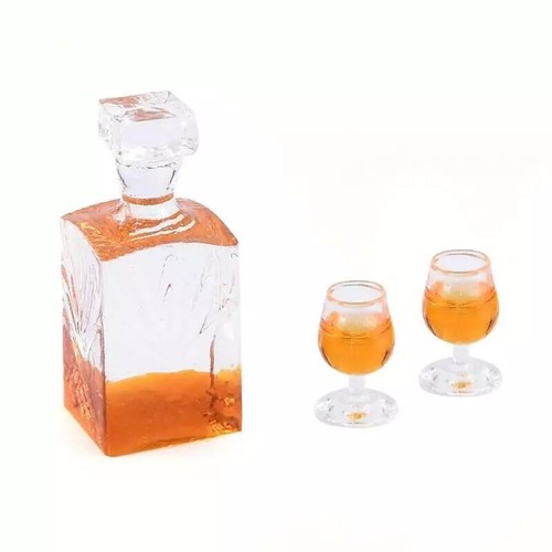 6pc 1:12 Dollhouse Miniature Whiskey Wine Bottle Cup Set Kitchen Bar Accessories - Picture 26 of 38