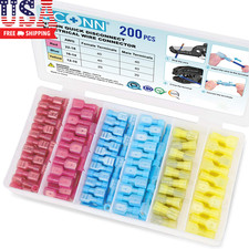 200 Pcs Nylon Spade Quick Disconnect Connectors Kit, Electrical Insulated Termin