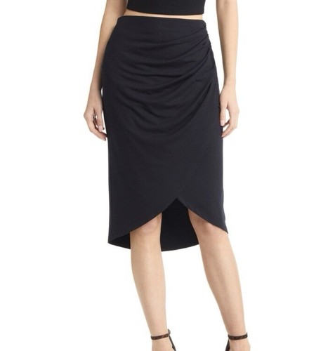 Open Edit Ruched Tulip Hem Skirt Women's XL Black Elastic Waist NWT Pull On