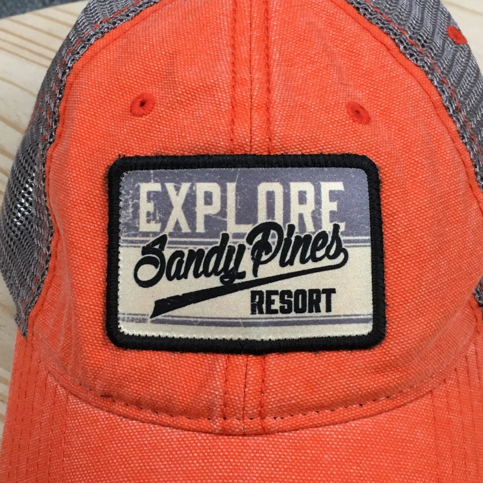 Explore Sandy Pines Resort Fahrenheit Trucker Hat Unisex Orange OS Embroidered - Image 3 of 4