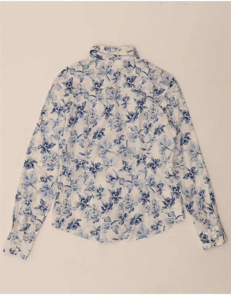 Camisa para mujer GANT UK 12 mediana blanca floral algodón AB04 Foto 2 de 4