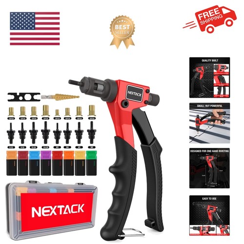 Rivet Nut Tool Kit with a Step Drill Bit & 80 Nutserts for Tight Space ...