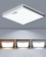 12in Motion Sensor Ceiling Light Wired, 3000K 4000K 5000K Selectable, 24W Flu...