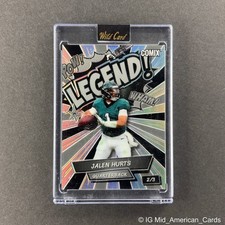 Jalen Hurts 2025 Wild Card Comix Legends Black Silver Gray Rainbow Foil 2/3