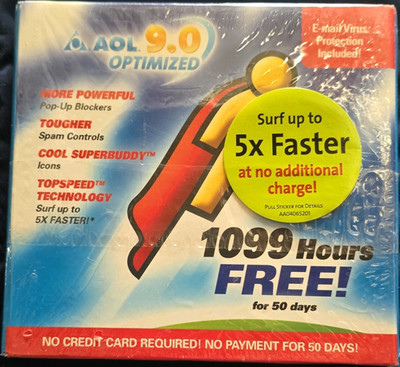 AOL 9.0 Optimized Internet Service Software CD-ROM Email Virus Protection