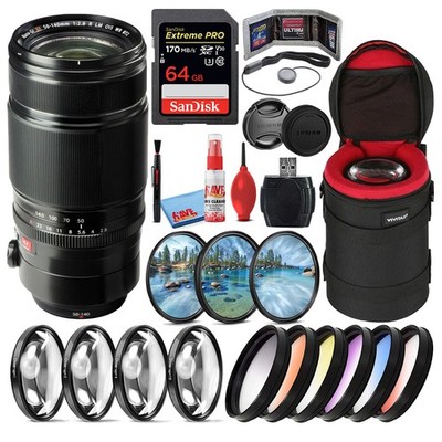 Fujifilm XF 50-140mm f/2.8 R LM OIS WR Telephoto Lens + 64GB SD Card Bundle