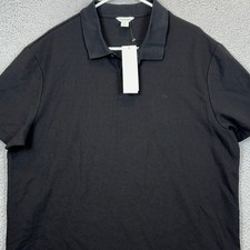 NEW Calvin Klein Polo Shirt Mens XL Black Casual Rugby Stretch Short Sleeve Logo