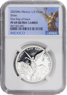 2025 Mexico Silver Libertad 1/2 oz 1/2 Onza NGC PF69 FDI