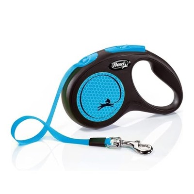 Flexi New Neon Tape Medium Hundeleine 5m blau für Hunde unter 25kg von JP