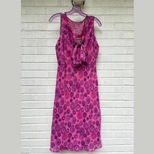 Expressions Vintage Y2K Pink Purple Retro Printed Dress
