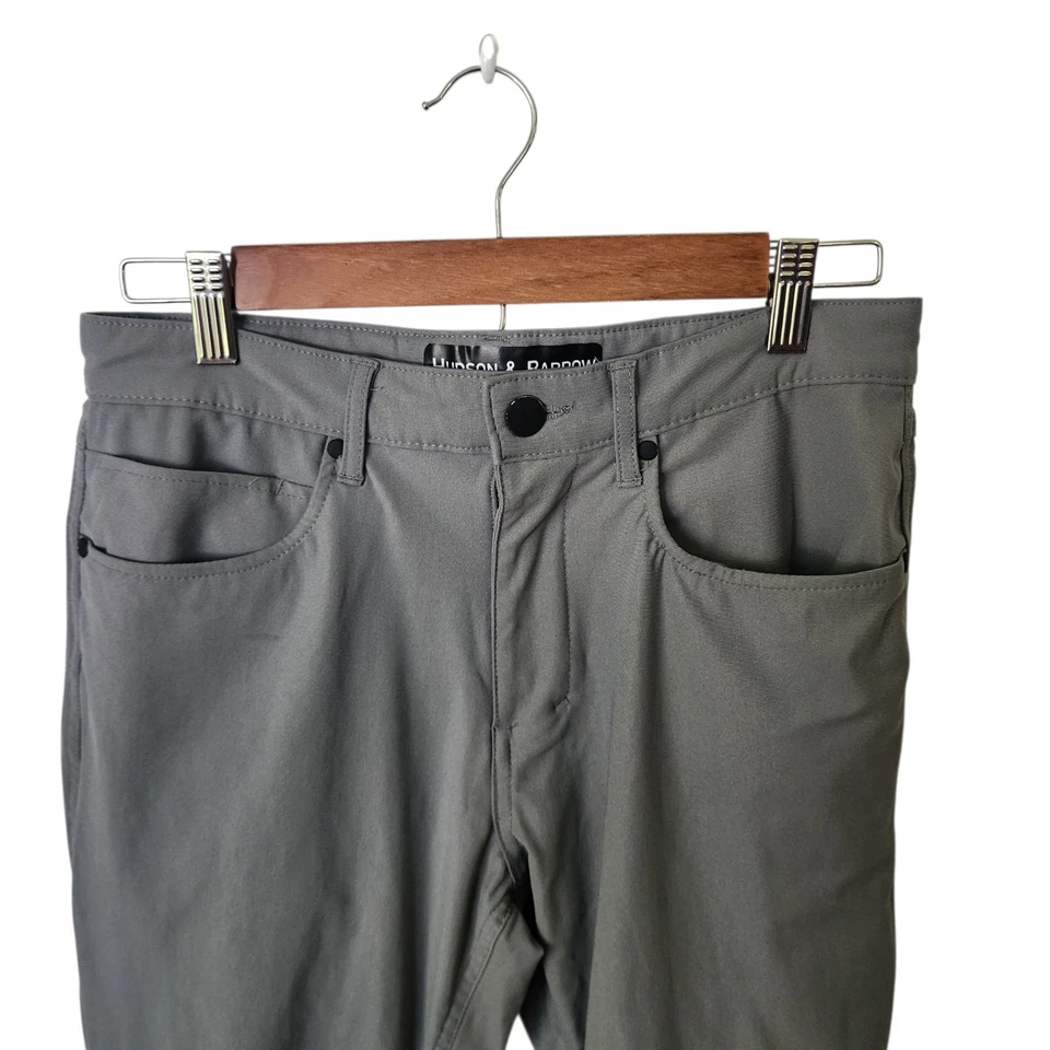 Pantalones Hudson & Barrow 30x30 Gris Performance Tech Elastizados Flex Informales Ajustados Foto 2 de 4