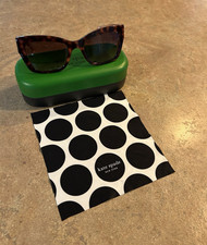 kate spade new york HELLO SUNSHINE Women's Cat Eye Tortoise Brown UV400 w/ Case