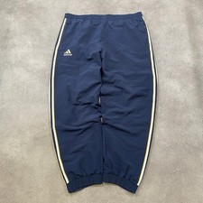 Adidas Track Pants Mens Large Y2K 3-Stripe Sports Tracksuit Bottoms, Navy