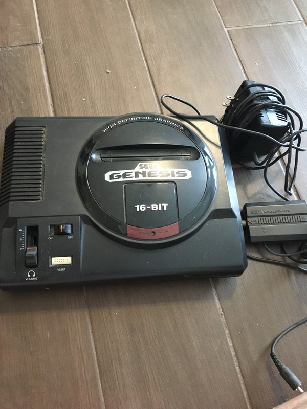 SEGA Genesis 16-Bit Console 2 arcade controllers and 1 mcbazel hdmi converter