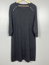 Talbots gray marled cotton blend button detail sweater dress, size XL petite.