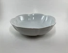 Vintage McCoy USA 7528 Wash Basin Bowl White Light Blue Scalloped Edge 8"